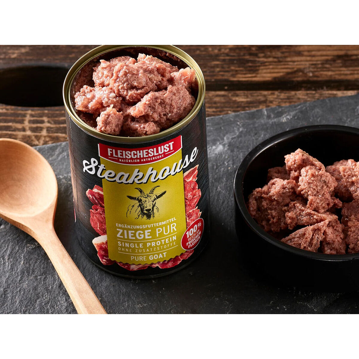 Mokré jedlo Fleischeslust Pure 800 gr Koza
